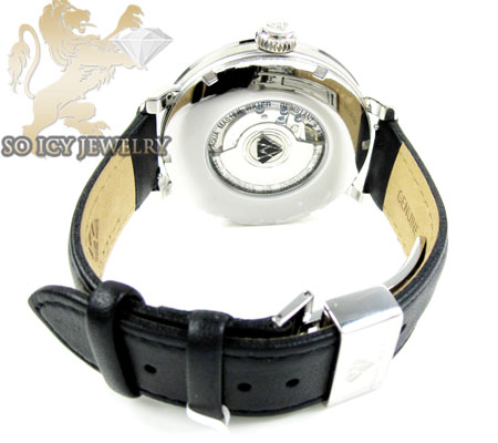 Mens aqua master white stainless steel 1 row diamond mechanical watch 2.25ct 