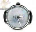 Mens aqua master black stainless steel 1 row diamond mechanical watch 2.25ct 
