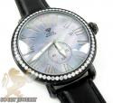 Mens aqua master black stainless steel 1 row diamond mechanical watch 2.25ct 