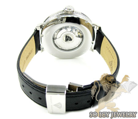 Mens aqua master full diamond case mechanical watch 5.64ct