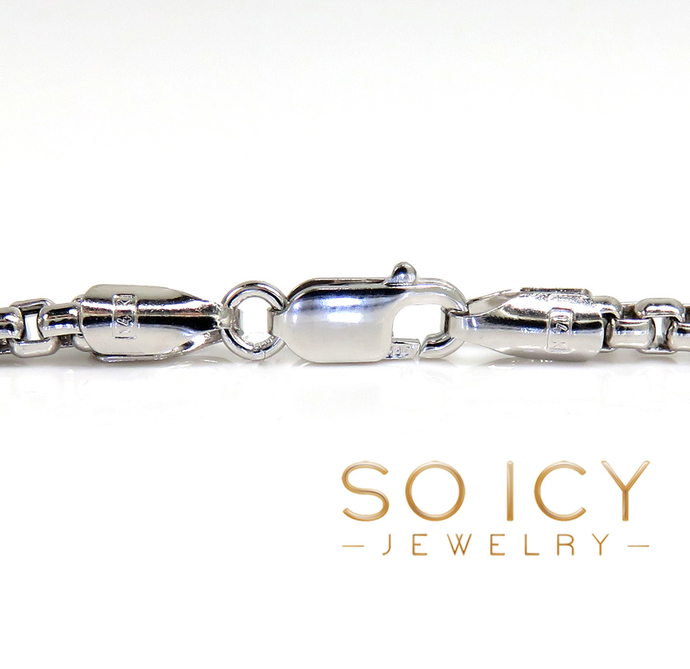 14k white gold box link chain 16-22 inch 2mm