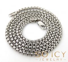 14k white gold box link chain 16-22 inch 2mm