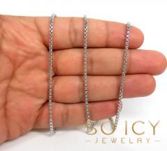 14k white gold box link chain 16-22 inch 2mm