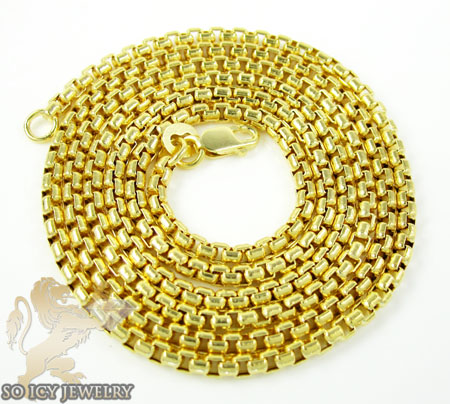 14k yellow gold box link chain 16-30 inch 2mm - Image 2