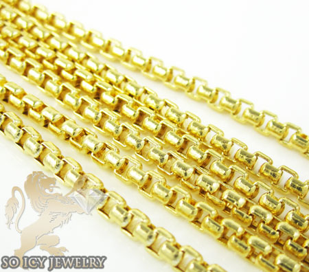 14k yellow gold box link chain 16-30 inch 2mm - Image 3