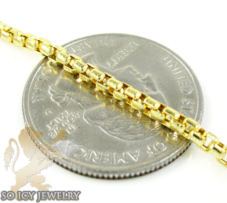 14k yellow gold box link chain 16-30 inch 2mm - Image 4