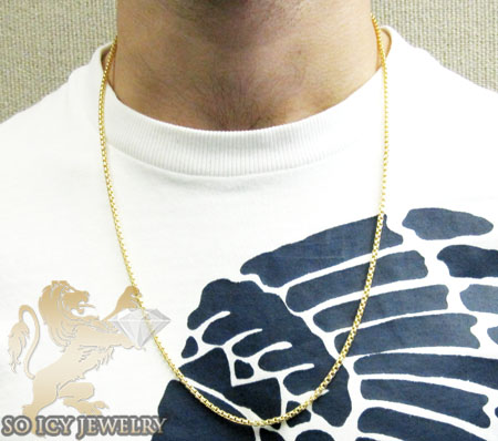 14k yellow gold box link chain 16-30 inch 2mm