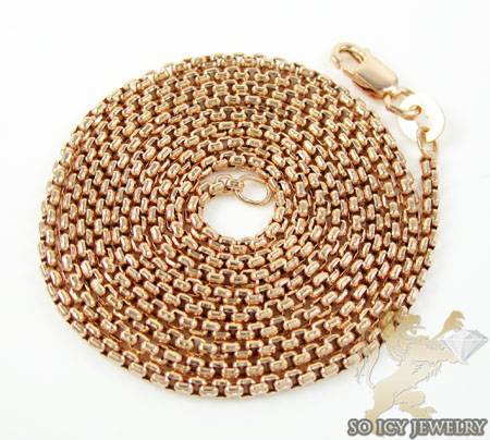 14k rose gold box link chain 16-24 inch 1.5mm