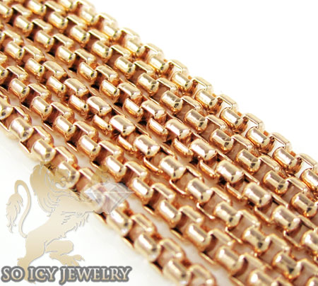 14k rose gold box link chain 16-24 inch 1.5mm - Image 4