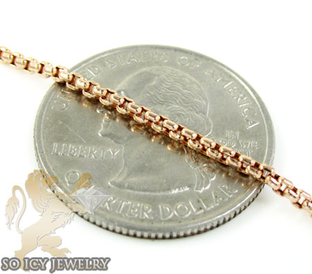 14k rose gold box link chain 16-24 inch 1.5mm