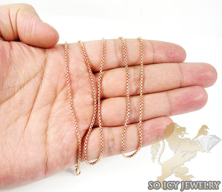 14k rose gold box link chain 16-24 inch 1.5mm