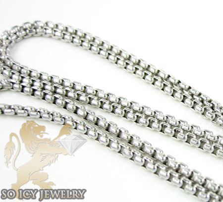 14k white gold box link chain 18-28 inch 1.5mm