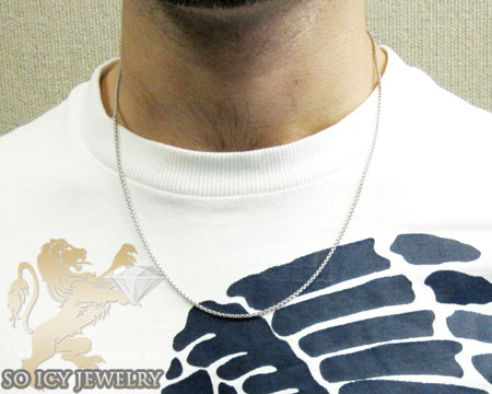 14k white gold box link chain 18-28 inch 1.5mm - Image 6