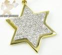 18k yellow gold diamond star of david pendant & chain 0.30ct