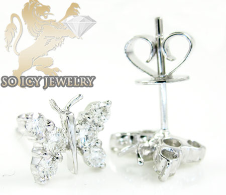 18k white gold diamond butterfly earrings 0.59ct