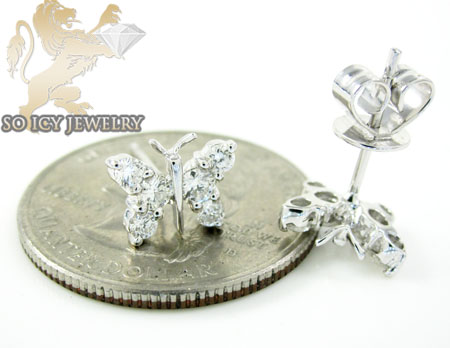 18k white gold diamond butterfly earrings 0.59ct - Image 4