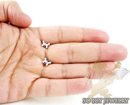 18k white gold diamond butterfly earrings 0.59ct - Image 5