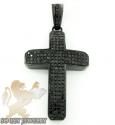 Black sterling silver black diamond cross 1.88ct