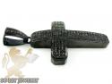 Black sterling silver black diamond cross 1.88ct