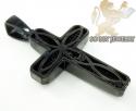 Black sterling silver black diamond cross 1.88ct
