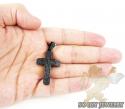 Black sterling silver black diamond cross 1.88ct