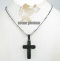 Black sterling silver black diamond cross 1.88ct