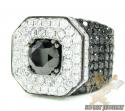 Mens 10k black gold white & black diamond xl ring 21.35ct