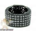 Mens 10k black gold white & black diamond xl ring 21.35ct