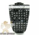 Mens 10k black gold white & black diamond xl ring 21.35ct