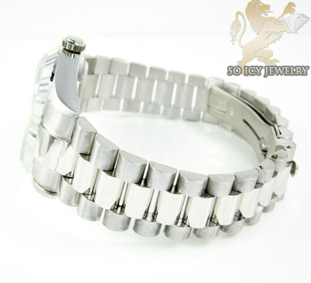 18k white gold gerard petit italy gold mens watch 