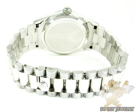 18k white gold gerard petit italy gold mens watch 