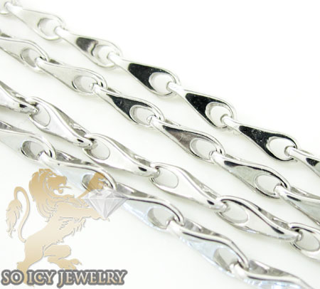 14k white gold bullet link chain 18 inch 2mm