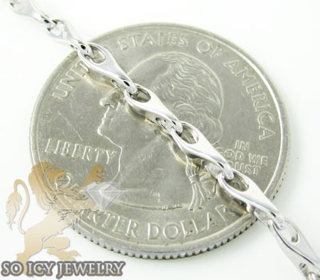 14k white gold bullet link chain 18 inch 2mm