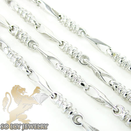 14k white gold bullet link chain 20 inch 2.8mm