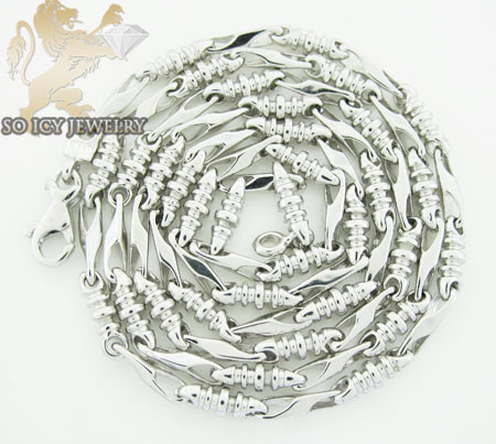 14k white gold bullet link chain 20 inch 2.8mm