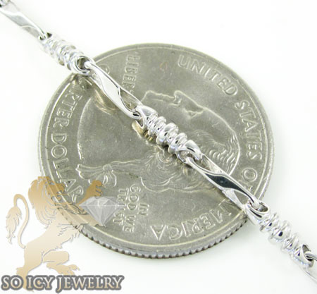 14k white gold bullet link chain 20 inch 2.8mm