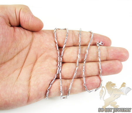 14k white gold bullet link chain 20 inch 2.8mm