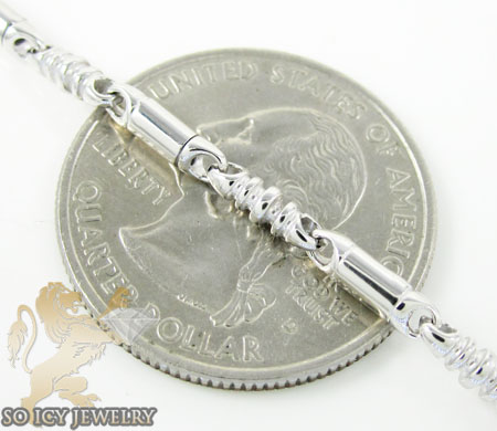 14k white gold bullet link chain 22 inch 2.8mm