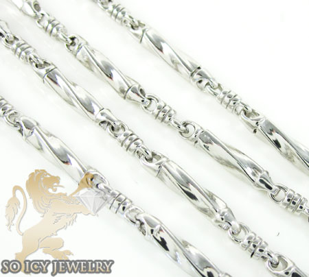 14k white gold bullet link chain 18 inch 2.8mm