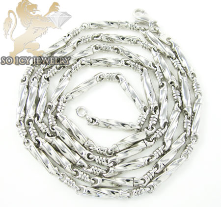 14k white gold bullet link chain 18 inch 2.8mm