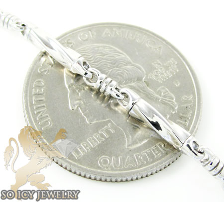 14k white gold bullet link chain 18 inch 2.8mm