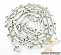 14k white gold bullet link chain 20 inch 3.8mm