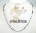 14k white gold bullet link chain 20 inch 3.8mm