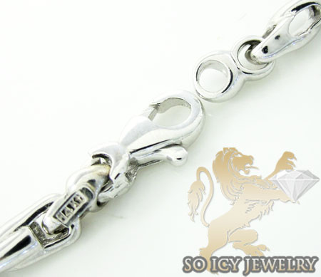 14k white gold bullet link chain 24 inch 3.8mm