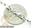14k white gold bullet link chain 24 inch 3.8mm