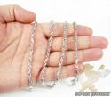 14k white gold bullet link chain 24 inch 3.8mm