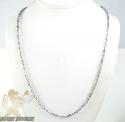 14k white gold bullet link chain 24 inch 3.8mm