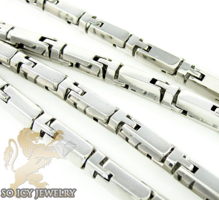 14k white gold bullet link chain 24 inch 5mm