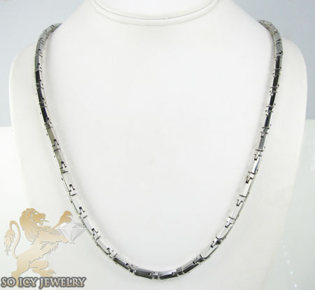 14k white gold bullet link chain 24 inch 5mm - Image 6