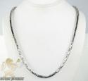 14k white gold bullet link chain 24 inch 5mm